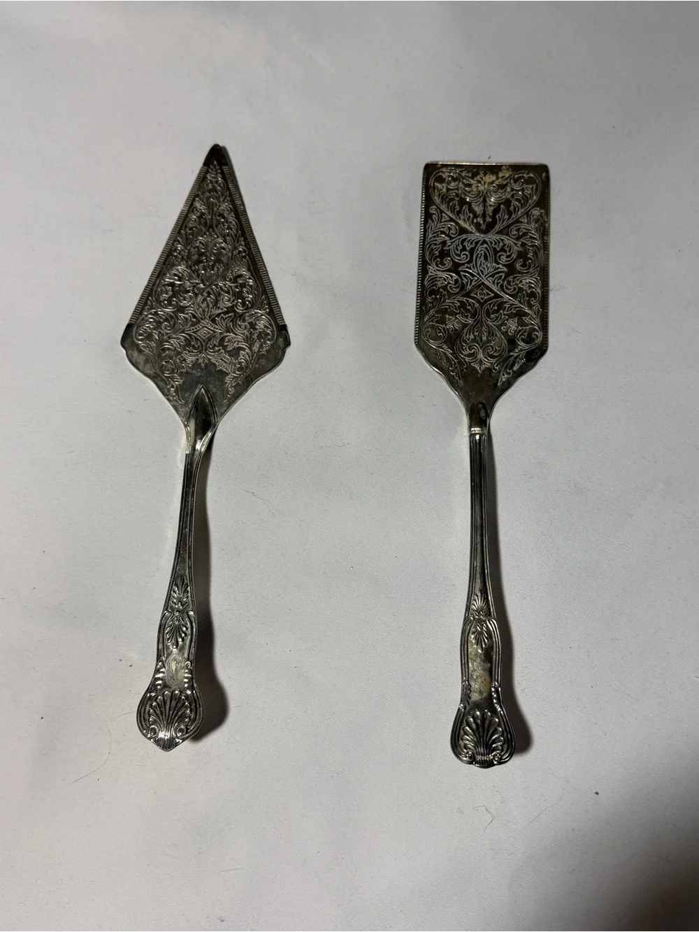 Ornate Silver Cake Server and Pie Server Set